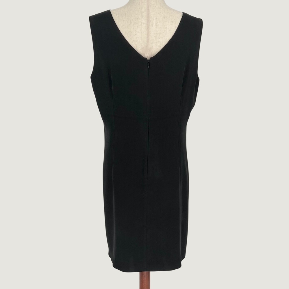 Tommy Bahama Womens 100% Silk Shift Sheath Dress Size 14 Black LBD Quiet Luxury - Picture 2 of 12